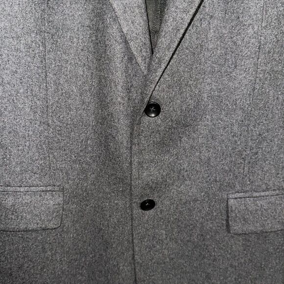 OSCAR DE LA RENTA 44L Gray Pure Wool Cashmere Blend Blazer Jacket Sport Coat - Picture 7 of 16